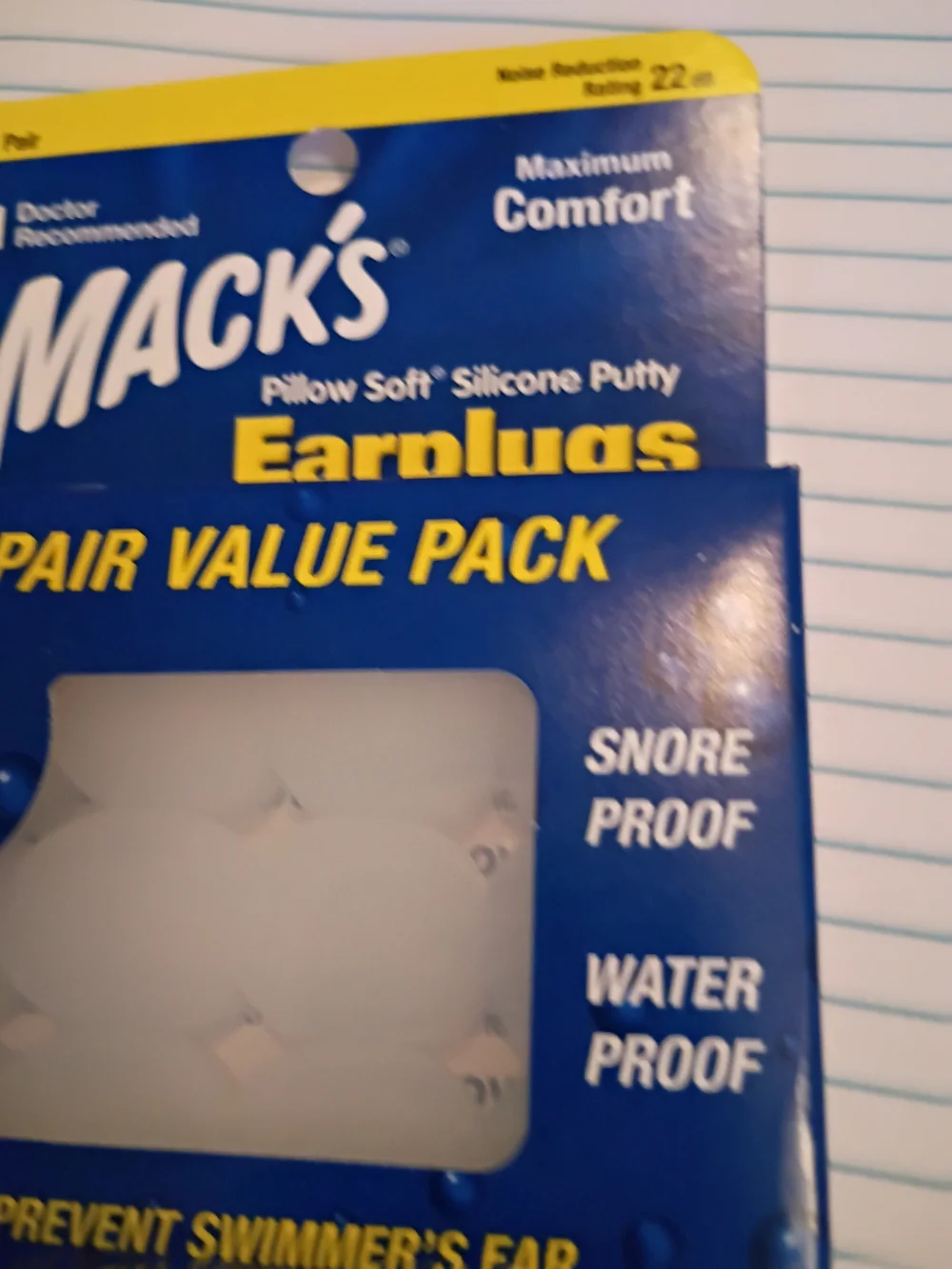 White Pillow Soft Silicone Putty Earplugs - 6 Pair Value Pack